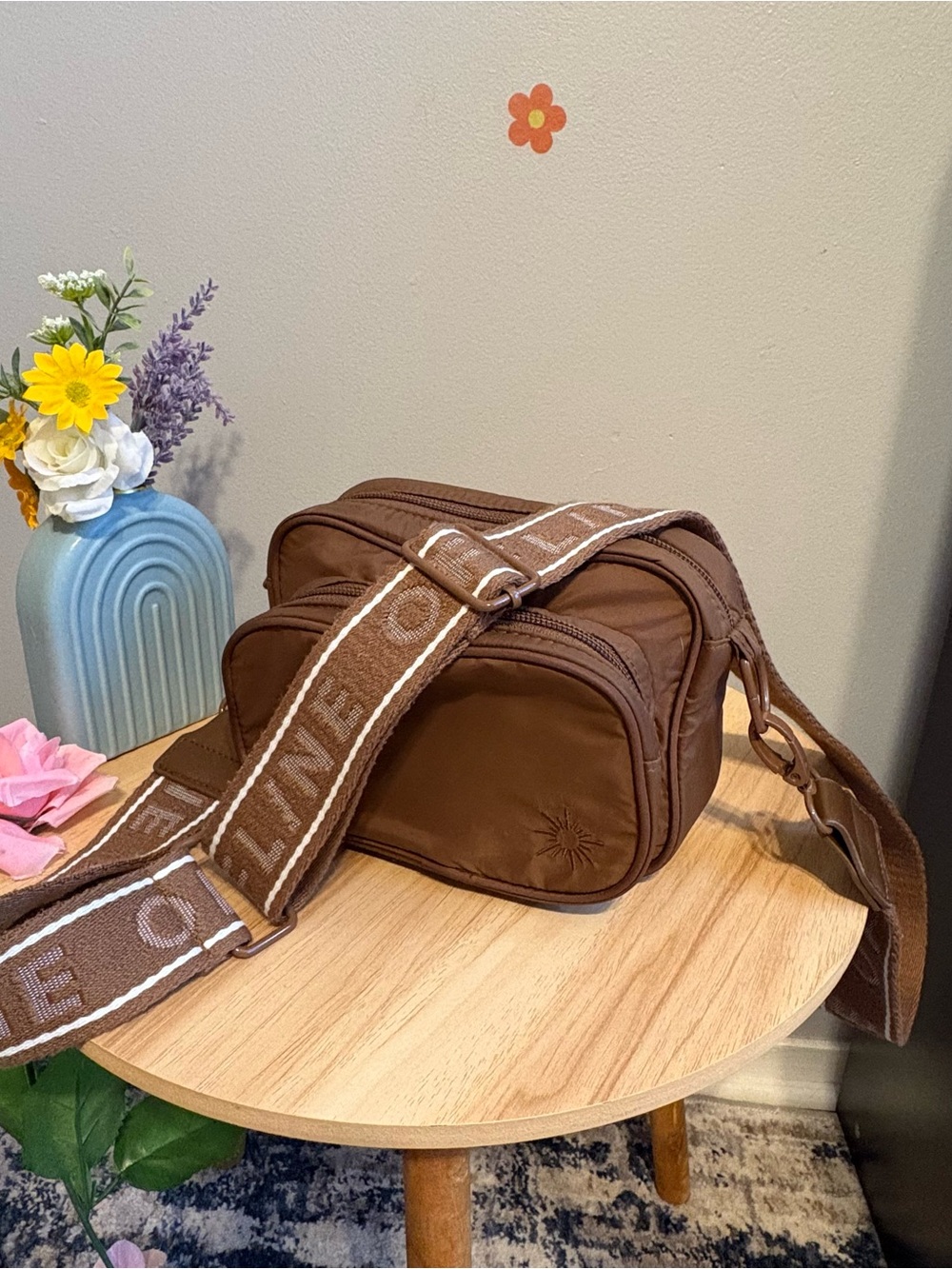 aerie brown crossbody sporty bag